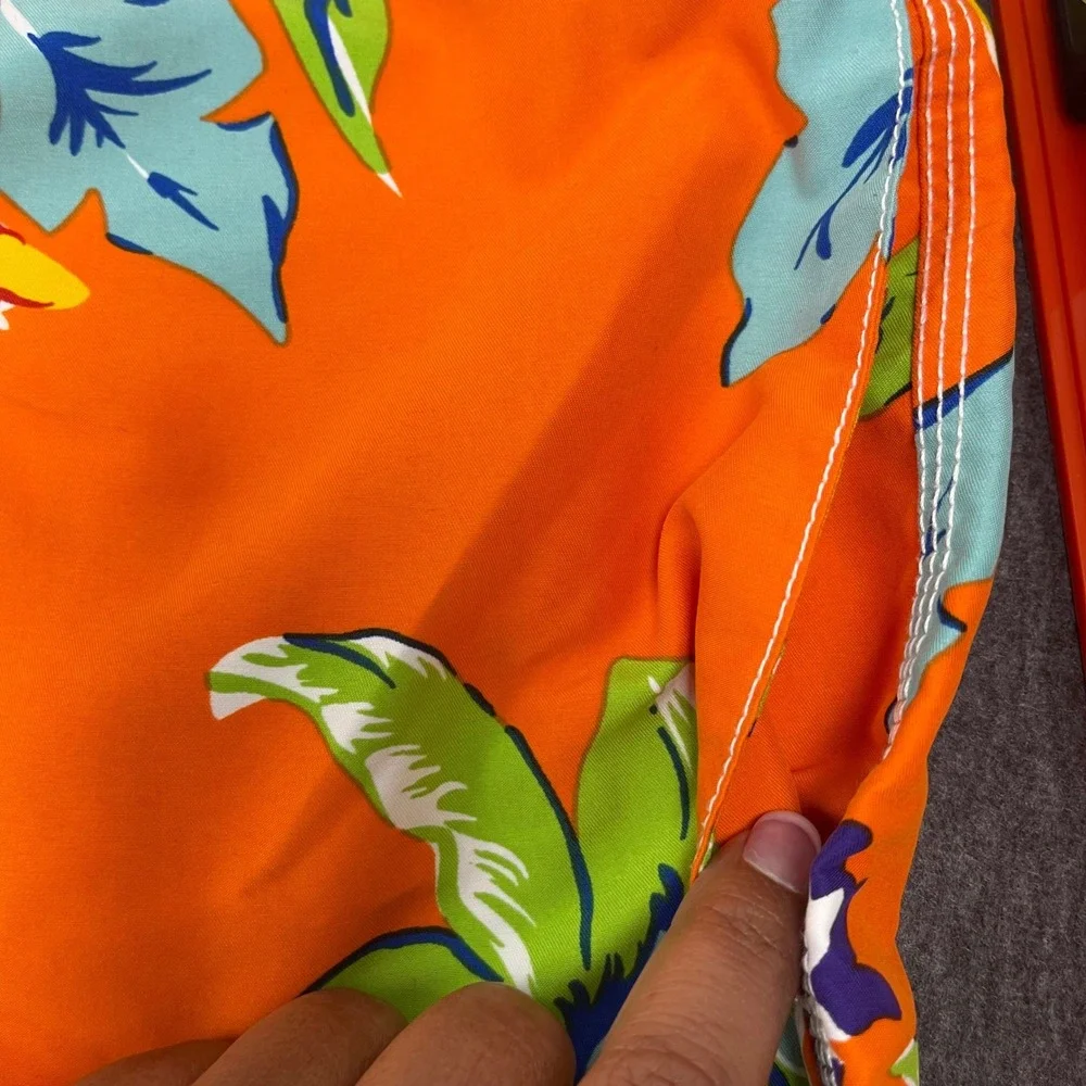Polo Ralph Lauren‎ Floral Swim Trunks Orange Tropical Beach Shorts L